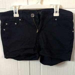 Black denim short